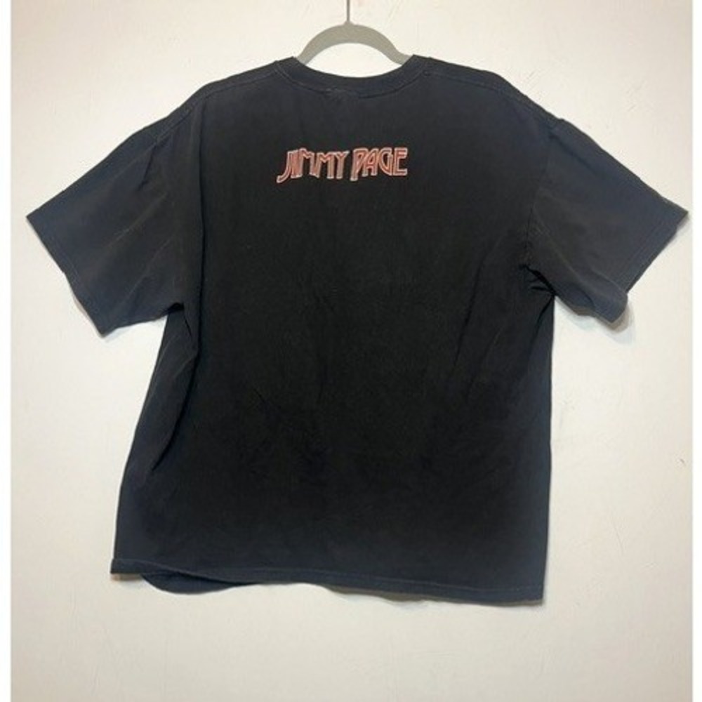 Jimmy Page Black Vintage Double Neck Guitar T Shirt No Tag Sz L/XL - Picture 2 of 4